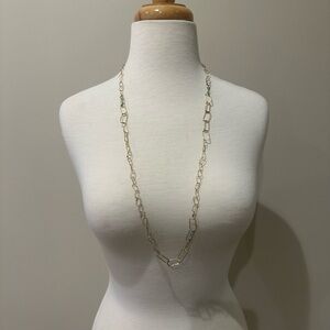 Gold Rectangle Chain Necklace